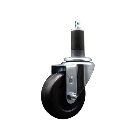 Service Caster 3.5'' SS Hard Rubber Wheel Swivel 1-1/4'' Expanding Stem Caster SCC-SSEX20S3514-HRS-114